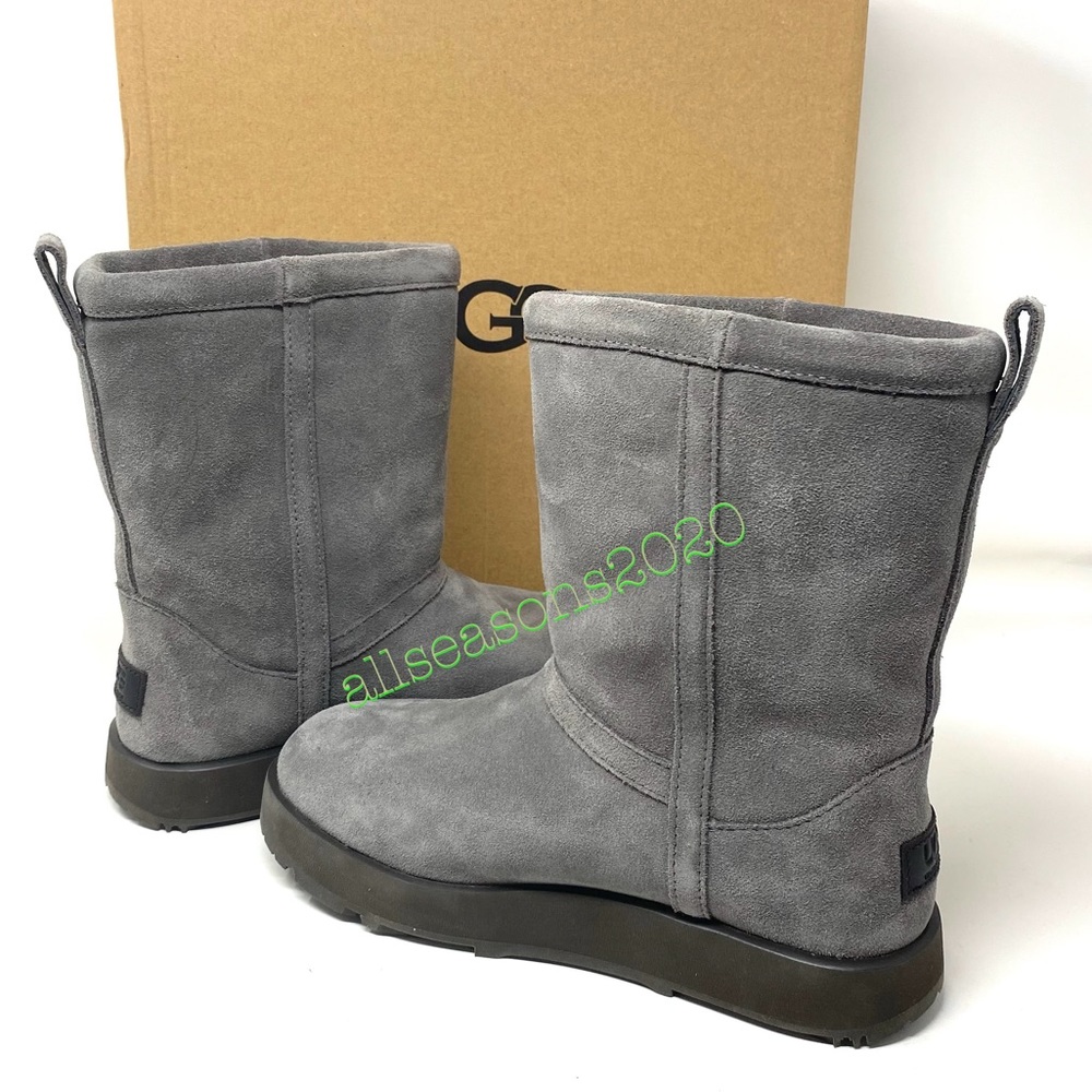 UGG Classic Short Waterproof Women’s Boot Grey Fur - Picture 2 of 9